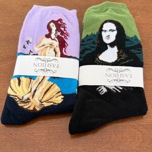 Art inspired socks new Mona Lisa